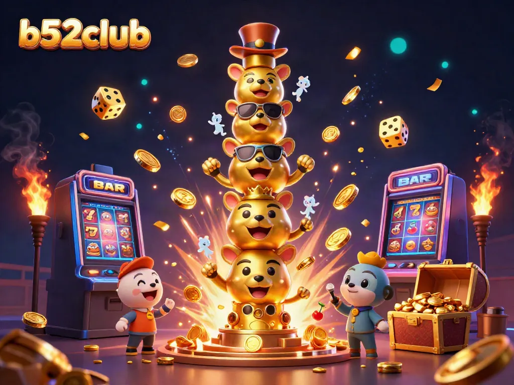 Experience thrilling action at b52club with vibrant slot machines and interactive casino elements.