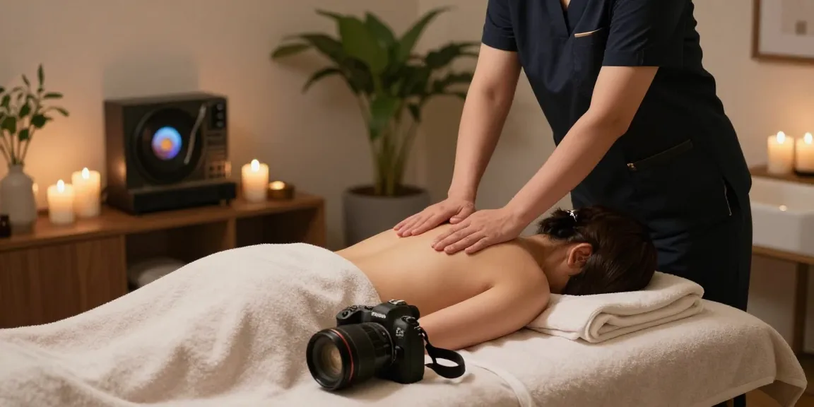 Relaxing 서울출장안마 massage therapy session setup with soothing ambiance
