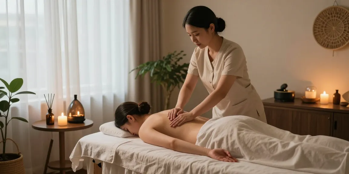 대전마사지로 편안하게 힐링하는 마사지 중인 모습