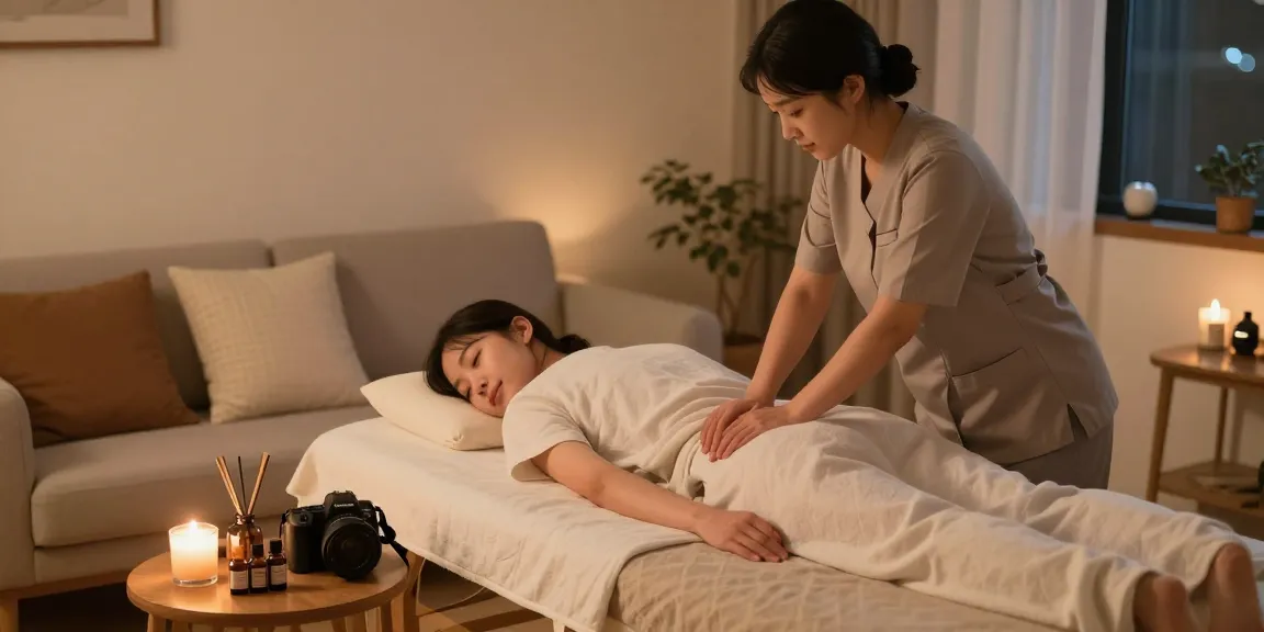 안양출장안마 서비스를 제공하는 전문 관리사와 아늑한 마사지 공간을 보여주는 이미지