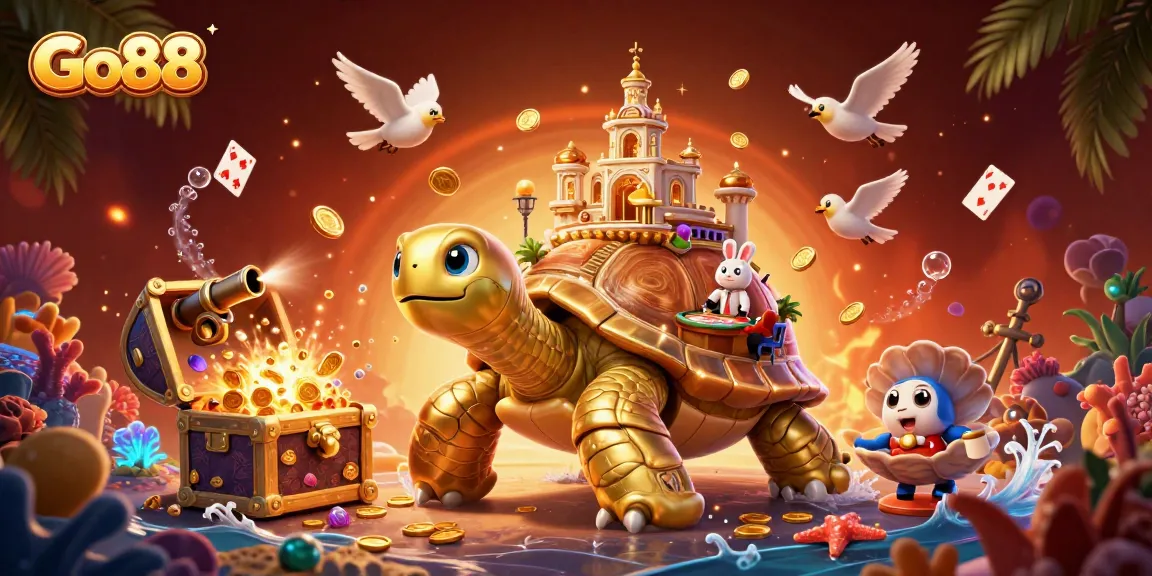 Experience thrilling wins at Go88, where players can engage with high-stakes casino games amidst a vibrant atmosphere of gold coins and luxurious visuals.