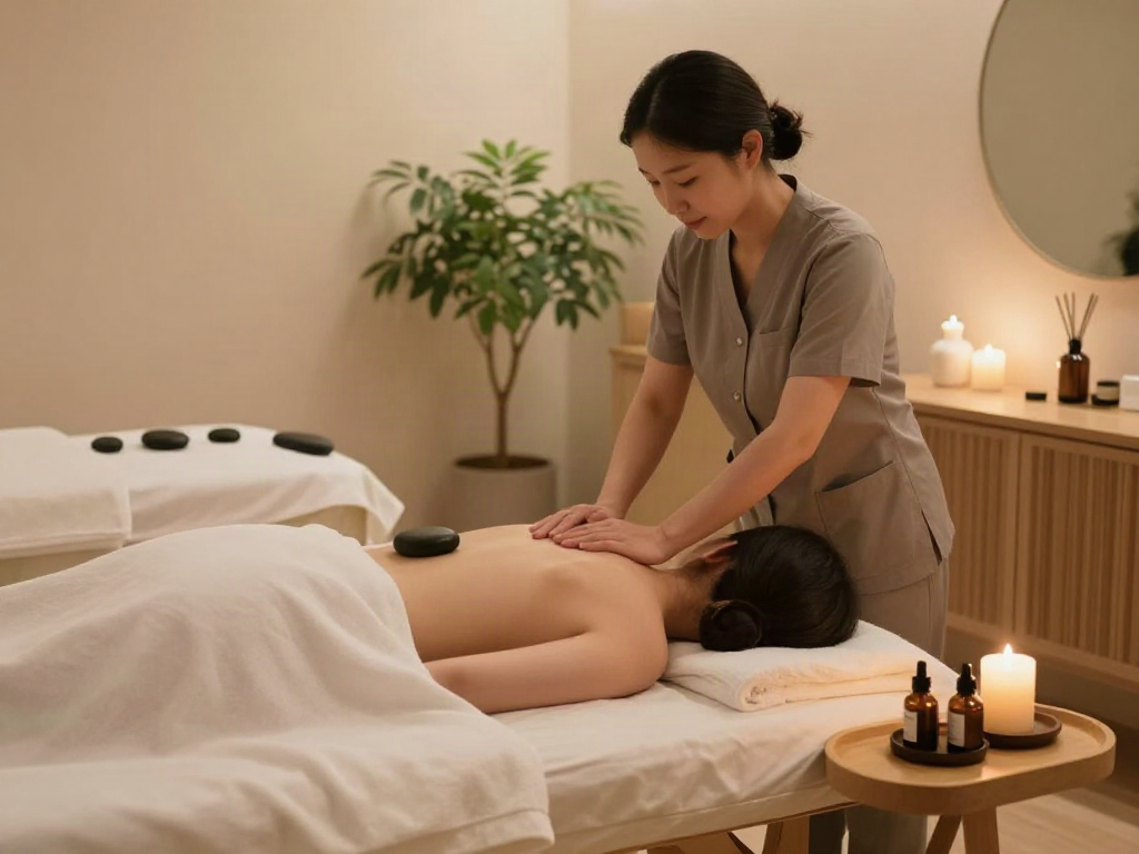 Relaxing 성남출장마사지 session with calming decor and soothing atmosphere