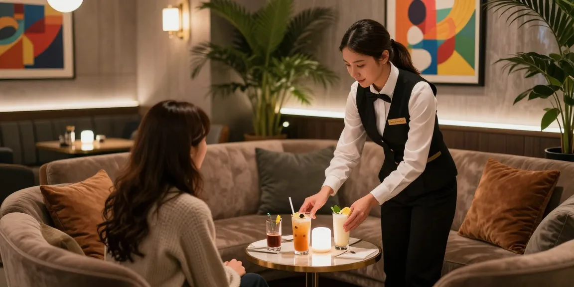 강남 블렌딩의 고급스러운 인테리어와 매력적인 서비스 장면