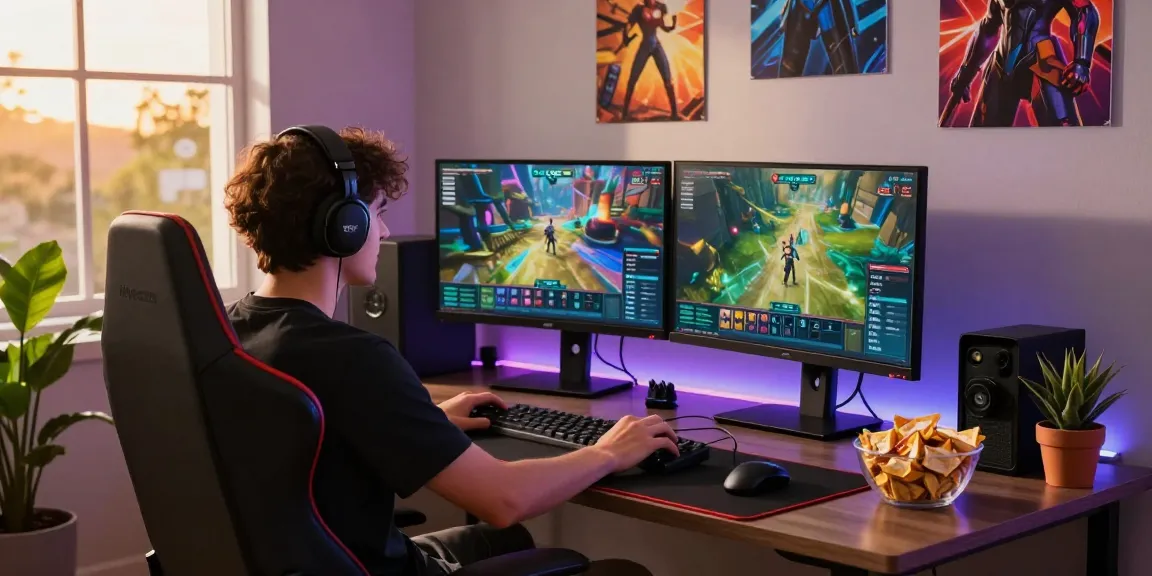 Engaged gamer exploring the KK55 platform in a vibrant, modern gaming setup.