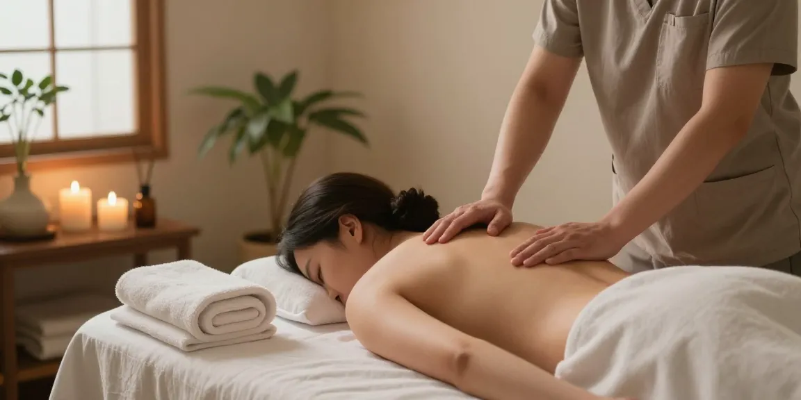 서울출장마사지 session with a therapist in a calming spa environment.