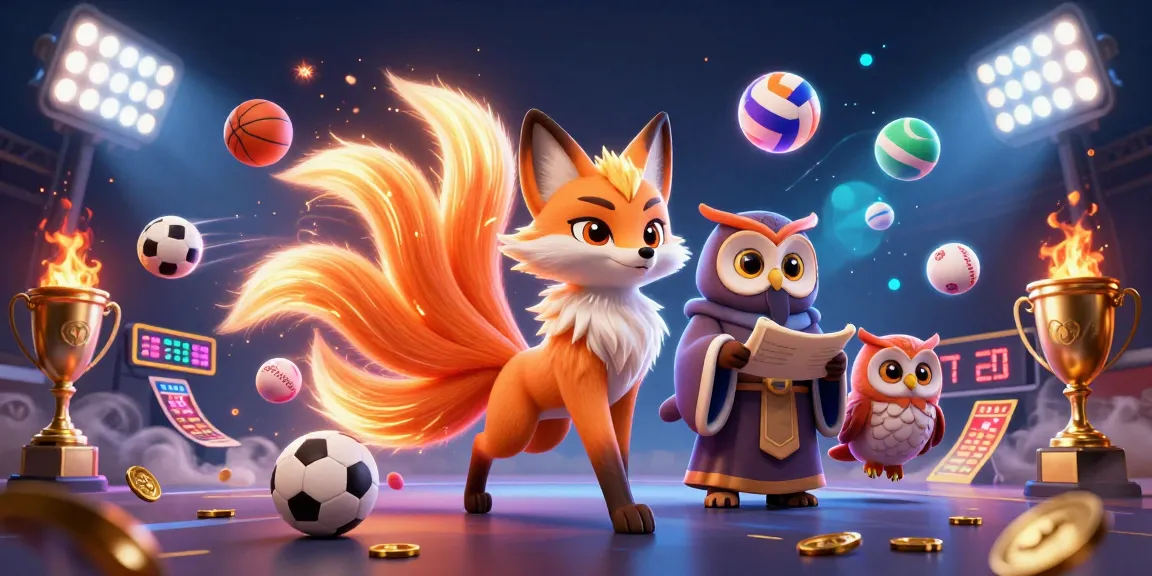 Engage in thrilling gaming at SHBET's vibrant casino with 3D animated fox and sports elements.