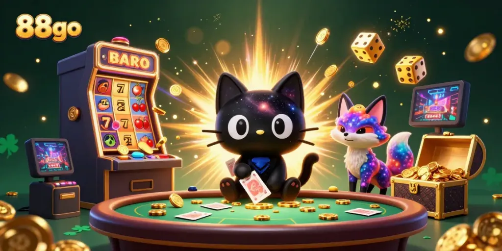 Experience the cosmic charm of 88go with a winning black hole cat at a vibrant casino.