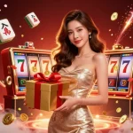 SHBET's vibrant casino promotion illustration featuring slots and festive decorations for Lunar New Year.