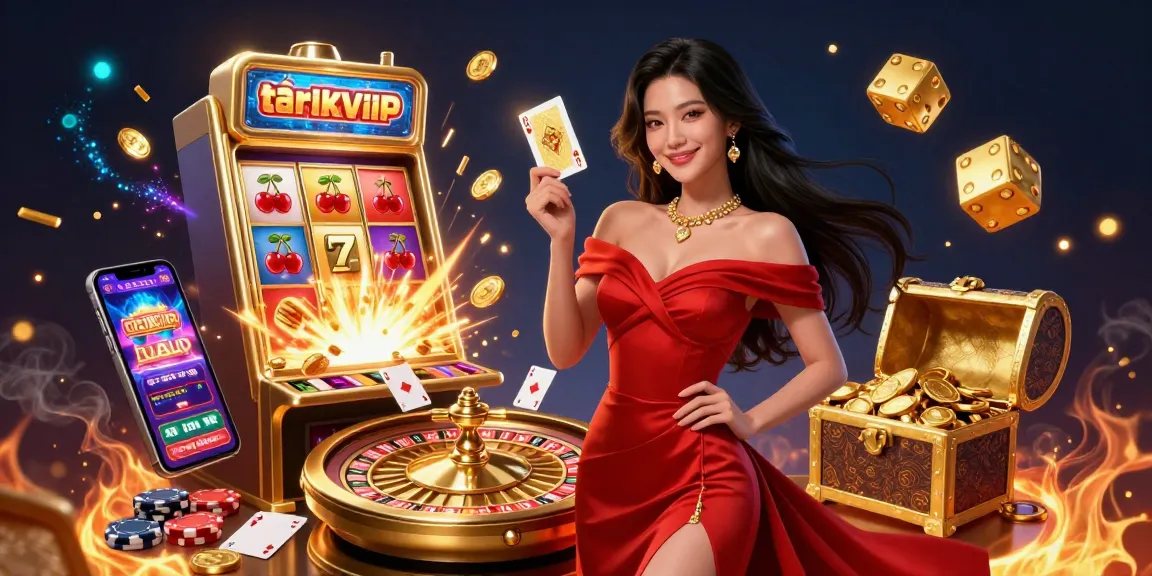 Experience the excitement of tải rikvip with a stunning casino scene featuring a glamorous setup.