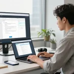 WPS Download interface displayed on a laptop in a modern office workspace.