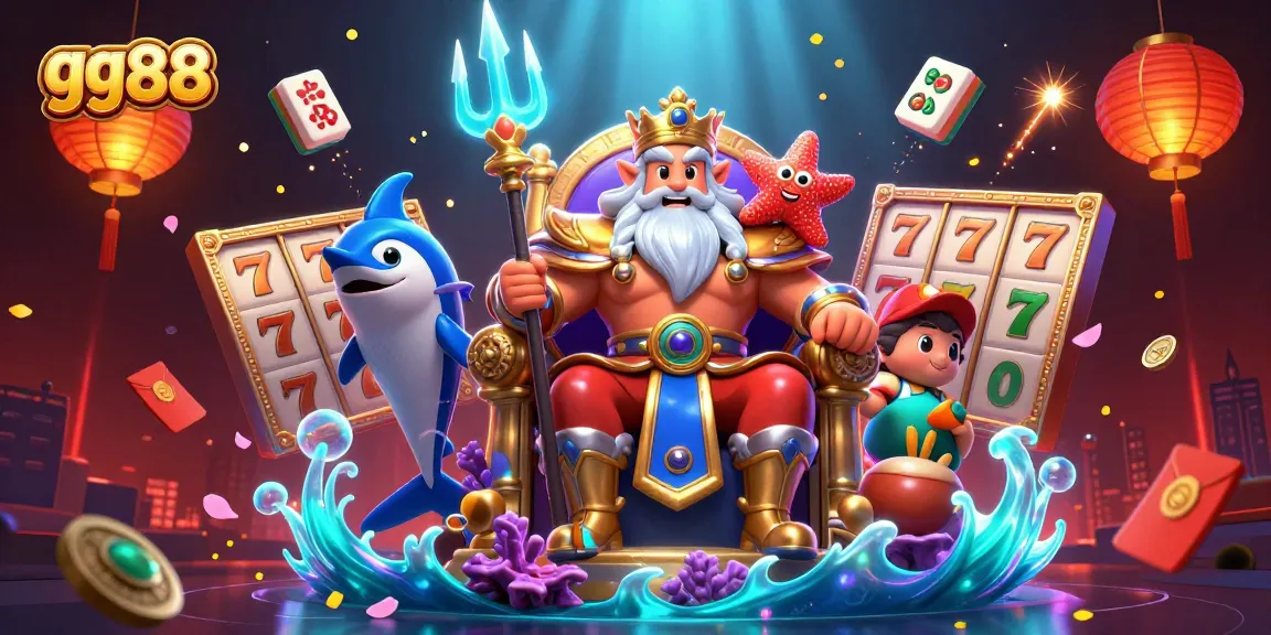 Experience thrilling jackpots with gg88 in a vibrant, dynamic 3D casino scene filled with exciting gaming elements.
