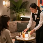 강남 블렌딩의 고급스러운 인테리어와 매력적인 서비스 장면